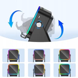 Draadloze Luidspreker - Magnetische Bluetooth-speaker met Sensor & Sfeerverlichting Dubbele modus: inductie + Bluetooth - Sfeerverlichting - 5000mah - Zwart - 360° Verstelbaar — thumbnail 9