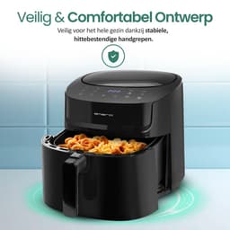 Emerio Airfryer XL 1800W - 7,2 Liter Heteluchtfriteuse - Regelbare thermostaat 40ºC tot 200ºC - 8 Kookprogramma's - AF-129622.1 Zwart — thumbnail 6