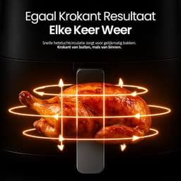 Emerio Airfryer XL 1300W - 4,5 Liter Heteluchtfriteuse - Regelbare thermostaat 40ºC tot 220ºC - 8 Kookprogramma's - AF-129369 Zwart — thumbnail 7