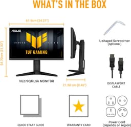 ASUS TUF Gaming VG279QML5A - FHD Fast IPS Gaming Monitor - 240Hz - 0.3ms - G-Sync Compatible - 27 Inch — thumbnail 3