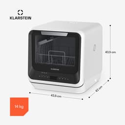 Klarstein Vaatwasser Amazonia Mini - Compact Aanrechtblad, 7 Programma's, 5L Tank of Directe Aansluiting, Energie-efficiëntieklasse D, Stil 58dB, Digitaal Display, Draagbaar Tafelblad voor Kleine Keukens, Zwart - Dishwasher — thumbnail 10