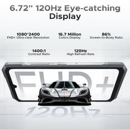 DOOGEE BLADE GT ULTRA Telefoon Draagbare Incassable Android 14, Dunne 10.5mm 36GB + 256GB Smartphone LED Effecten 100MP Camera,Zwart — thumbnail 5