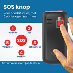 Senzo Senioren Telefoon - 4G - SOS-knop - GSM - Senioren Mobiele Telefoon - Simlockvrij - Incl. Simkaart - Nederlandstalig — thumbnail 3
