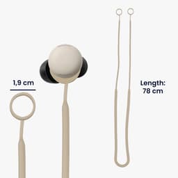 kwmobile Strap Compatible with Google Pixel Buds Pro 2 - Silicone Cord Holder for Wireless Earphones - Beige — thumbnail 4