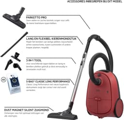 AEG AB61C3CR 6000 serie - Stofzuiger met zak - 650W Rood/Zwart — thumbnail 6