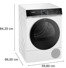 Siemens WQ46B6CSNL - iQ700 - Wasdroger - Warmtepompdroger - 9 kg - Wit - Zelfreinigende condensor blijvend energiezuinig - Zeer stil - Home connect - Energielabel B — thumbnail 9