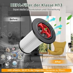 Set van 2 reservefilters voor stofzuiger - HEPA-filter compatibel met Bosch Unlimited Gen2-serie 8 - Vervangende filters voor optimale luchtkwaliteit in huis — thumbnail 4