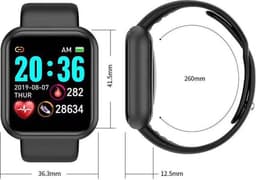 Belesy® Base - Smartwatch - Horloge - 1,3 inch Kleurenscherm - Stappenteller - Bloeddrukmeter - Verbrande calorieën - 3x sportmodus - Siliconen - Zilver - Zwart - Moederdag — thumbnail 10