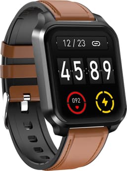 Belesy® ARTIFICIAL - Smartwatch Dames - Smartwatch Heren - Horloge - 1.70 inch – kleurenscherm – Stappenteller – Calorieën - Gezondheidsindicatoren – Je eigen foto als wijzerplaat - Leer – Bruin – Zwart - Moederdag — thumbnail 18