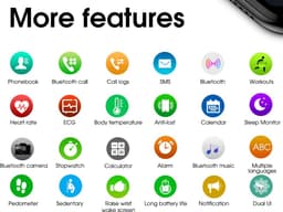 DrPhone iNX - Metalen Smartwatch Bluetooth Bellen - Microfoon - Hartslag - Stappen - Mannen / Vrouwen - IOS/Android - Zilver — thumbnail 22