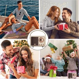 Retro bluetooth speaker - vintage decor - draagbare draadloze bluetooth speaker - Geel — thumbnail 5