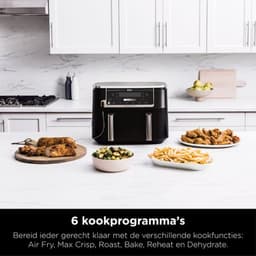 Ninja AF451EU Dubbele Airfryer XXL - Twee Kookvakken - 9.5 Liter - Digitale Thermometer - 2470 Watt - Dual Zone Technologie — thumbnail 5