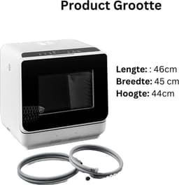 White-Label® Mini Vaatwasser - Vrijstaande Vaatwassers - Kleine Vaatwasmachine - Wit — thumbnail 8