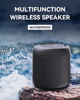 Hoogwaardige Bluetooth speake - Draagbare Bluetooth speaker - Buitenwaterdichte draadloze verbinding TWS - Mini subwoofer - voor familiefeesten en verjaardagscadeaus - Zwart — thumbnail 6