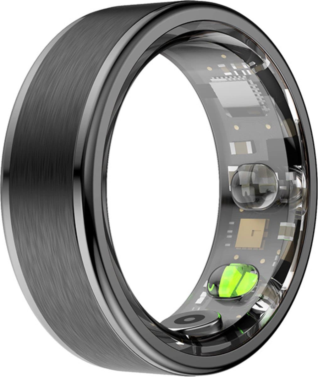Kuno Smart Ring - Slimme ring - Smart Wearable - Health Ring - Slaap Tracker - Hartslagmeter - Stappenteller - Fitness en Activiteiten Tracker - Calorieen Bijhouden - Geen Abbonement - Waterdicht - voor Mannen en Vrouwen - Zwart - Maat #11 — afbeelding 1