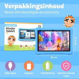 Tidogoods Kindertablet XL – Kindertablet vanaf 3 jaar – 64GB Opslag – 4GB RAM – Android 13.0 – 10.1 inch Scherm – Quad-Core – Inclusief Beschermhoes — thumbnail 2