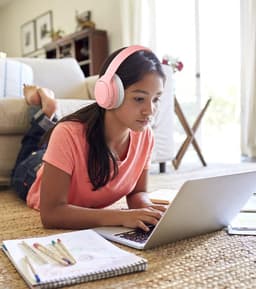 WiseQ ANC Kinderkoptelefoon – Roze Draadloze Koptelefoon Meisje – Active Noise Cancelling – 35u Bluetooth en Microfoon – Incl. 100+ Stickers — thumbnail 10