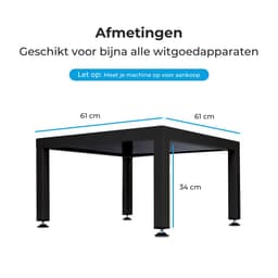 WassiStand Wasmachine Verhoger met Anti-Slip & Grip – Wasmachine Kast en Ombouw – Verhoging voor Wasmachine, Vaatwasser, Koelkast, Vriezer en Droger – Witgoed Verhoger - Inclusief 4 Dempers – Roestvrij – Maximaal 750 kg – 61x61x34cm - Zwart — thumbnail 7