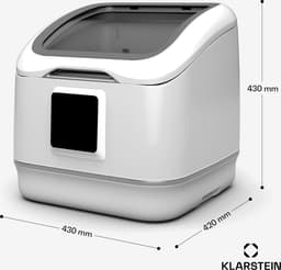 Klarstein SilentScrub tafelmodel vaatwasser - compacte en draagbare tafelmodel vaatwasser voor 3 couverts, 7 programma's en digitaal touchscreen - stille werking met 55 dB — thumbnail 4