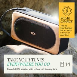 House of Marley Roots Solar bluetooth speaker - Draadloze compacte speaker - Ingebouwde Flesopener - Solar Powerbank - Waterproof - 19 uur Batterijduur - Gemaakt van Duurzame Materialen - Zwart — thumbnail 10