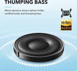 soundcore van Anker Q20i-hoofdtelefoon met hybride actieve ruisonderdrukking, bluetoothoordoppen, speelduur van 40 u, Hi-Res Audio, veel bas, appinstellingen, transparantiemodus, ideaal voor op reis — thumbnail 2