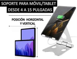 Bureau houder Tablet & Telefoon Vouwbaar Standaard - Tafel Telefoon Steun Universeel - Zilver — thumbnail 3