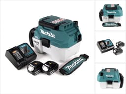 Makita DVC 750 LRTX3 accu stofzuiger nat- en droogzuiger 18 V draagbaar + 2x 5,0 Ah accu en lader - zonder accessoires — thumbnail 1