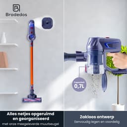 Bradedos® Draadloze steelstofzuiger – Geschikt voor dierenharen – 5 opzetstukken — thumbnail 8