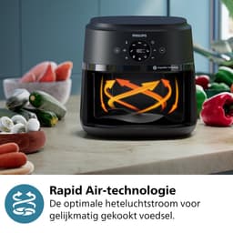 Philips 2000 Series Airfryer - NA230/00 - Kijkvenster - RapidAir - 6.2L - Tot 5 Personen - Zwart — thumbnail 10