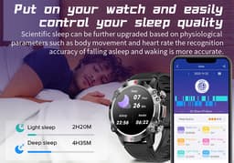 WizBay Premium Select® 1.39inch Sport Smartwatch Dames Heren TFT - Android en iOS - Bellen - Magnetic Laden - Slaap Hart Monitor - O2 Bloeddrukmeter - Sport Modi - Message - Smartwatches - Allu Mat Zwarte Case Blauwe Allu Rim - Zwarte TPU Band — thumbnail 10