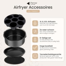 Perow Accessoires voor heteluchtfriteuse - Airfryer Accessoires - Geschikt voor XL en XXL - Complete Set - ø 20 cm — thumbnail 2