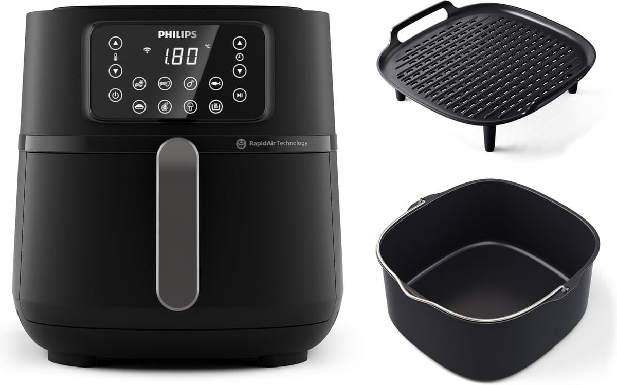 Philips Airfryer Connected 5000 Series - HD9285/96 - 7,2 liter (XXL) - Heteluchtfriteuse - 16 programma's - Quickclean Met bakvorm & grillplaat — afbeelding 1