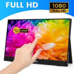 Portable Monitor - Portable Monitor Touchscreen - Full HD 1080P - 15.6'' Extra Groot Monitor - Met hoes en kickstand - Ook voor Nintendo Switch, Xbox en Playstation Monitor - Makkelijk mee te nemen — thumbnail 11