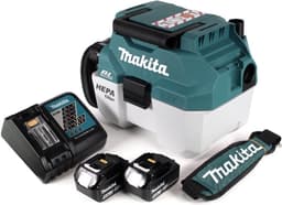 Makita DVC 750 LRTX3 accu stofzuiger nat- en droogzuiger 18 V draagbaar + 2x 5,0 Ah accu en lader - zonder accessoires — thumbnail 2