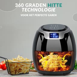 Niceey Airfryer XXL - Heteluchtfriteuse - 1800W - 8,0L - Incl. Kookboek - Zwart — thumbnail 2
