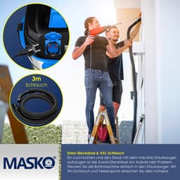MASKO® Alleszuiger Nat- en Droogzuiger 1800W + stopcontact, Blaasfunctie, Droog- & natzuigen | Industriële stofzuiger vuilreservoir 30L Bouwstofzuiger - Blauw — thumbnail 5