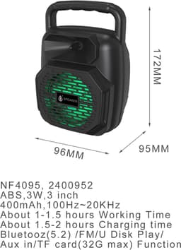 M.TK Bluetooth Speaker NF4095 | Wireless Speaker 400mAh — thumbnail 3