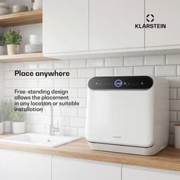 Klarstein Oceana mini vaatwasser - Compacte vaatwasser voor 3 couverts, met 7 programma's, 6 liter waterverbruik, AquaStop, draagbaar design — thumbnail 7
