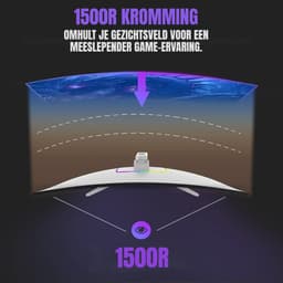 Zyrex® Gaming Monitor 240hz - Gaming Monitor -Zwart - ‎‎18cm x 62cm x 45cm — thumbnail 3