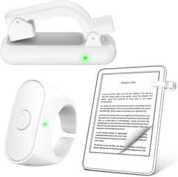 Page Turner – Afstandsbediening voor e-readers – Cameratrigger – Compatibel met diverse e-readers en tablets (voor het lezen van romans) – Wit — thumbnail 1