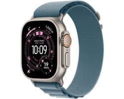Apple Watch Ultra 3 Cellular 49mm Natural Titanium Case with Light Blue Alpine Loop - Medium