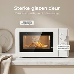 Magnetron – 20L – 1100W – 8 automatische kookprogramma's – 5 vermogensstanden – Digitale timer – Draaiplateau Ø255 mm – Wit — thumbnail 7