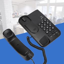 Vaste Telefoon - Bedrade Telefoon - Thuis Kantoor - Geen Batterij Nodig - Klein Formaat - Zwart — thumbnail 2