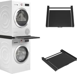 REN® Tussenstuk Wasmachine Droger - Stapelkit - Tussenstuk Wasmachine en Droger - Tussenstuk Wasmachine Droger Zwart - Tussenstuk Wasmachine Droger Aeg - Zwart - 54cm x 60cm x 8cm — thumbnail 1