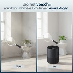 Vibrix PureFlow50 Pro Luchtreiniger / Air Purifier – EPA 14 + koolstoffilter – 350 m³/u – Voor kamers tot ca. 50 m² – Ionisator – App-bediening – Zeer stil met slaapstand – Luchtkwaliteitindicator — thumbnail 6