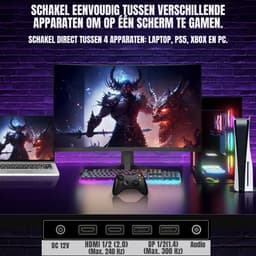 Quvo® Gaming Monitor 240hz - Gaming Monitor -Zwart - ‎‎20 x 62 x 46cm; 5kg — thumbnail 6