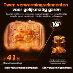 Saikefy Airfryer XXL - 11 Liter- 8Programma's - Airfryer met Intelligent Touchbediening - Hetelucht friteuse - Tot 8 Personen - Zilver — thumbnail 13