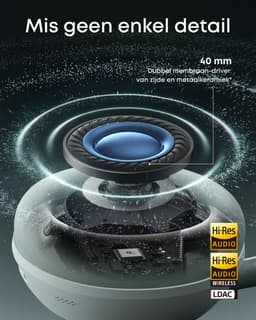 soundcore Space 2 by Anker, Active Noise Cancelling Koptelefoon, Comfortabele Pasvorm, 50H Speeltijd, LDAC Hi-Res Draadloze Audio, Dual Connection, Helderre Gesprekken, Bluetooth 6.1, Nap Mode, Draagdetectie — thumbnail 10