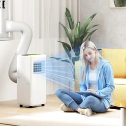3-in-1 Mobiele airco - 9000 BTU - Draagbare airconditioner - 3-in-1 koelen, ventilator en luchtontvochtiger - geschikt voor ruimte tot 28 m² - met afstandsbediening en 24-uurs timer - LED-display - wit — thumbnail 7