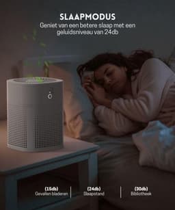 StayPowered Luchtreiniger - Aromatherapie en Stille Werking voor een Gezonde Slaapomgeving - 3in1 Filtersysteem - 360° Luchtinlaat - Nachtmodus - Eenvoudige Bediening - Geschikt voor Kleine Ruimtes - Zwart - Levering Sneller dan Aangegeven! — thumbnail 4